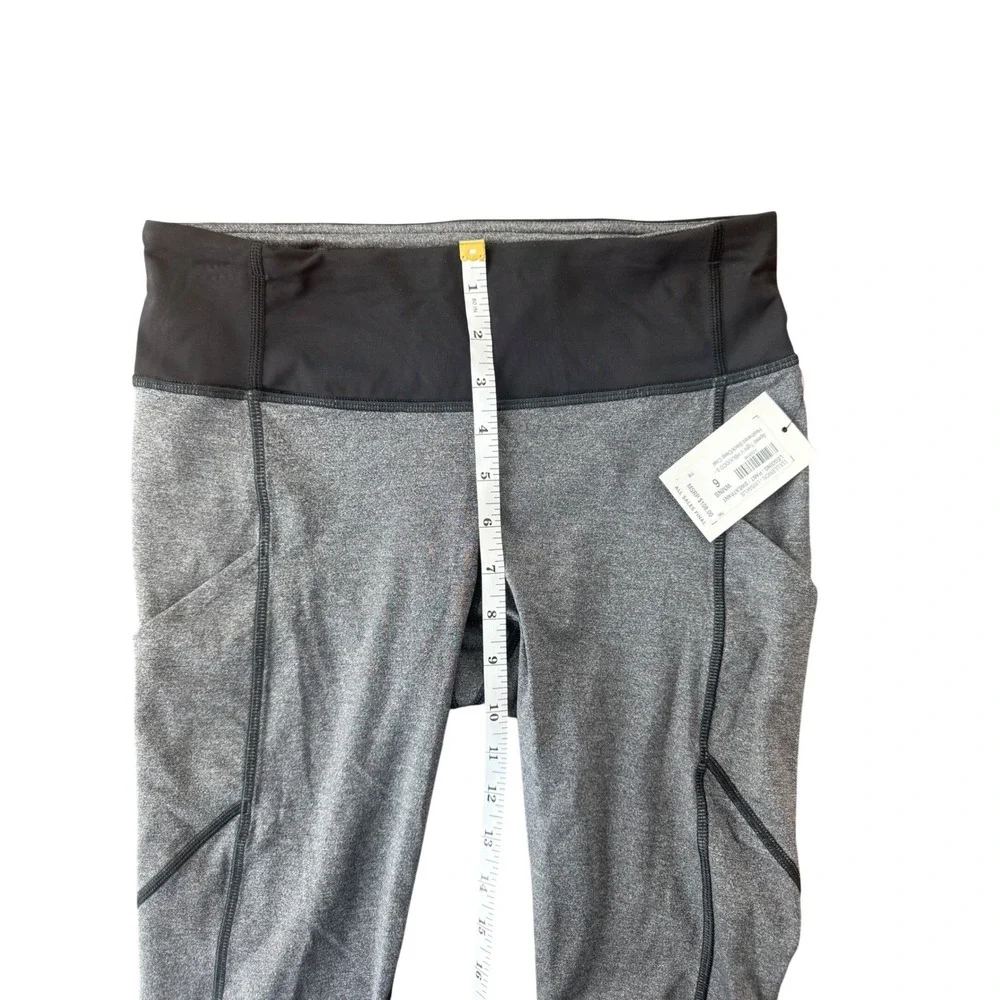 Lululemon Speed Tight IV Heathered Black Slate Gray Running Leggings Size 6‎ NEW
